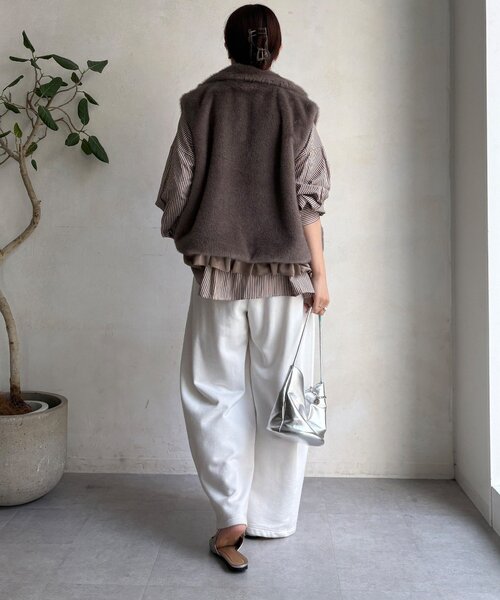 DouDou（ドゥドゥ）の「【WEB限定】エコミンクファーベスト（ベスト・レディース・グレー/モカ・FREE）」の16枚目の写真