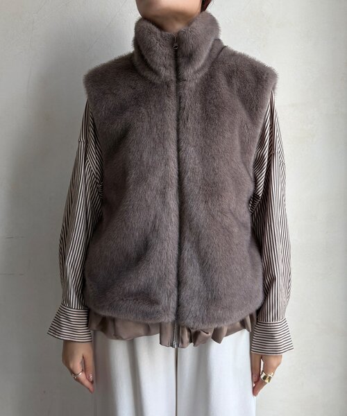 WEB限定】エコミンクファーベスト（ベスト）｜DouDou（ドゥドゥ）の