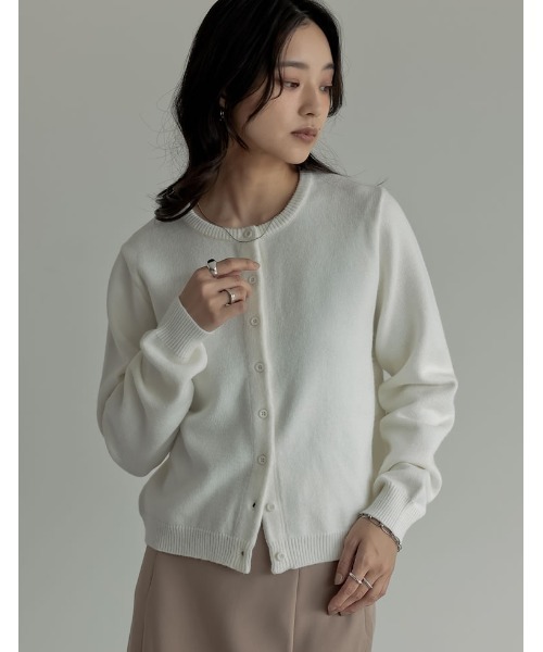 セール】[2025AW COLLECTION]配色アルパカタッチニットカーディガン