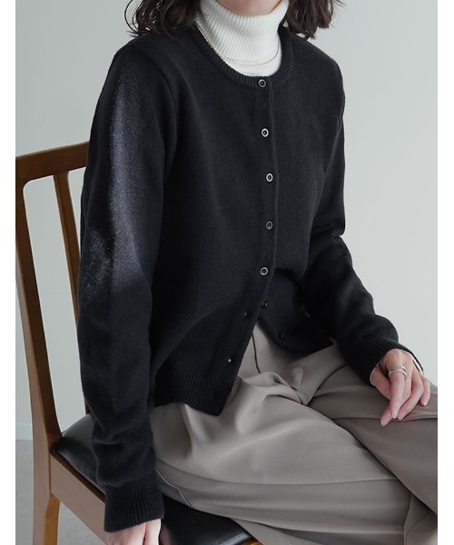 セール】[2025AW COLLECTION]配色アルパカタッチニットカーディガン