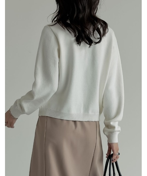 Re:EDIT（リエディ）の「[2025AW COLLECTION]配色アルパカタッチニットカーディガン（カーディガン/ボレロ・レディース・ブラック/グレー系その他/ブラウン系その他/グレー/ブラック系その他/ホワイト/レッド/ブルー系その他・MEDIUM/LARGE）」の18枚目の写真