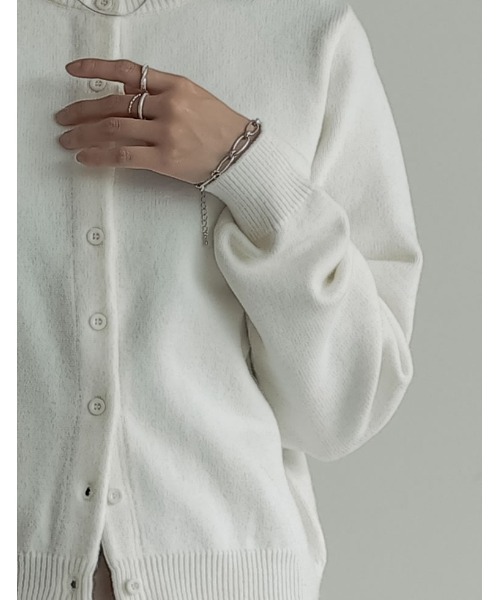 セール】[2025AW COLLECTION]配色アルパカタッチニットカーディガン