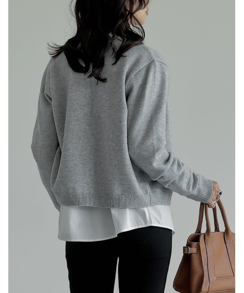 Re:EDIT（リエディ）の「[2025AW COLLECTION]配色アルパカタッチニットカーディガン（カーディガン/ボレロ・レディース・ブラック/グレー系その他/ブラウン系その他/グレー/ブラック系その他/ホワイト/レッド/ブルー系その他・MEDIUM/LARGE）」の21枚目の写真