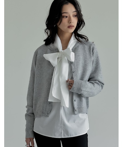 Re:EDIT（リエディ）の「[2025AW COLLECTION]配色アルパカタッチニットカーディガン（カーディガン/ボレロ・レディース・ブラック/グレー系その他/ブラウン系その他/グレー/ブラック系その他/ホワイト/レッド/ブルー系その他・MEDIUM/LARGE）」の22枚目の写真