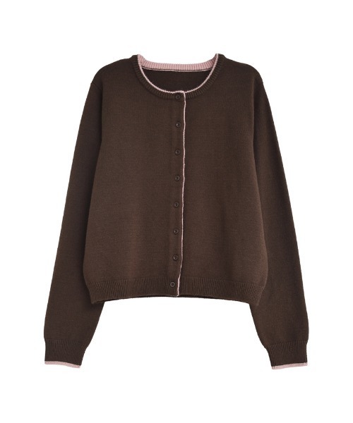 2025AW COLLECTION]配色アルパカタッチニットカーディガン