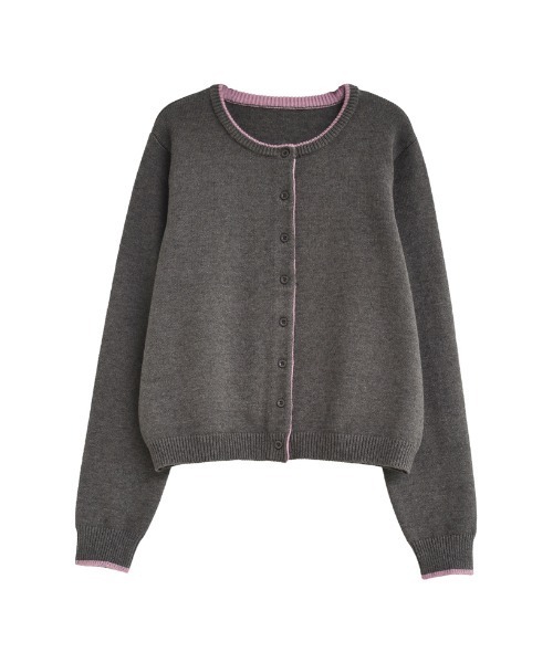 2025AW COLLECTION]配色アルパカタッチニットカーディガン