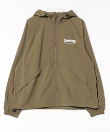 THRASHER（スラッシャー）の「NYLON SHELL JACKET/THRASHER スラッシャーナイロン シェル ジャケット マウンテンパーカー ウインドブレーカー 撥水 防風 フルジップ フード付きロゴ プリント アウトドア ストリート ユニセックス（ナイロンジャケット・レディース）」