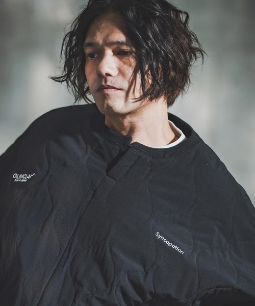 GLIMCLAP(グリムクラップ)の「mlt5414-Wave Quilted Ripstop Pullover ウェーブキルトプルオーバー(192-035-gla-cf)(その他トップス・メンズ・ブラック・S/M/L)」の3枚目の写真