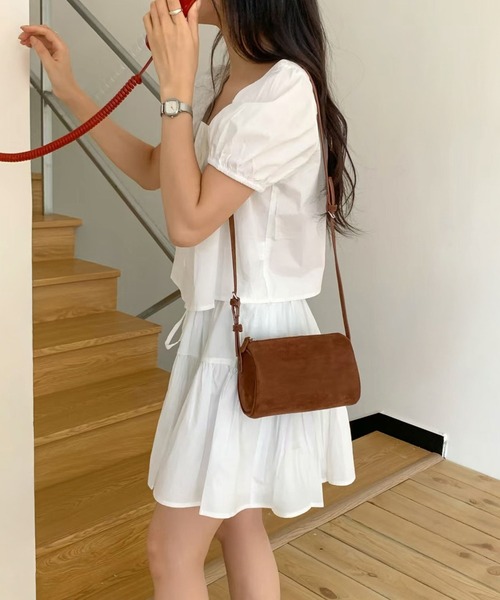 セール】2WAYスエードミニショルダーバッグ/ミニバッグ スクエア