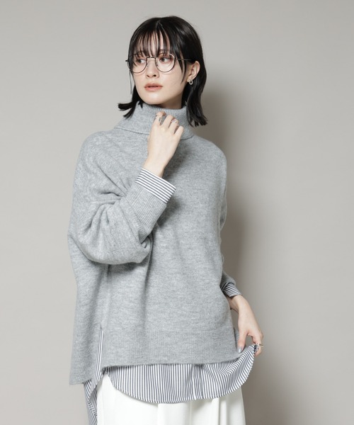 タートルワイドシルエット圧縮ニット（ニット/セーター）｜NANO