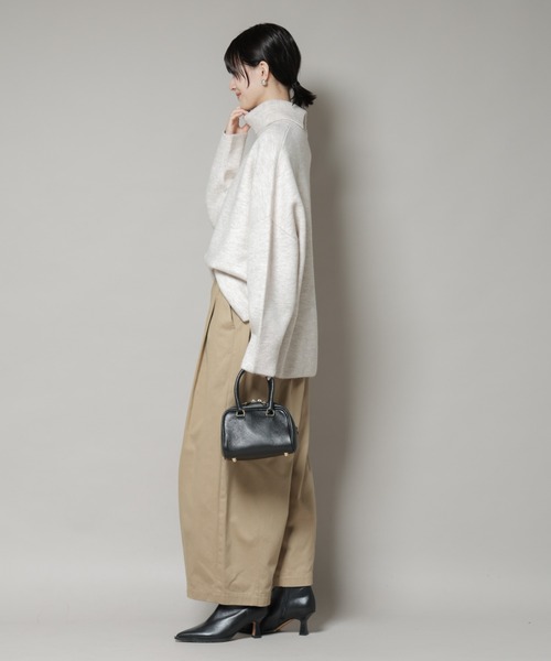 NANO universe（ナノユニバース）の「タートルワイドシルエット圧縮ニット（ニット/セーター・レディース・グレー/ライトベージュ/チャコール・FREE）」の22枚目の写真