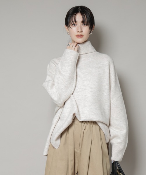 タートルワイドシルエット圧縮ニット（ニット/セーター）｜NANO
