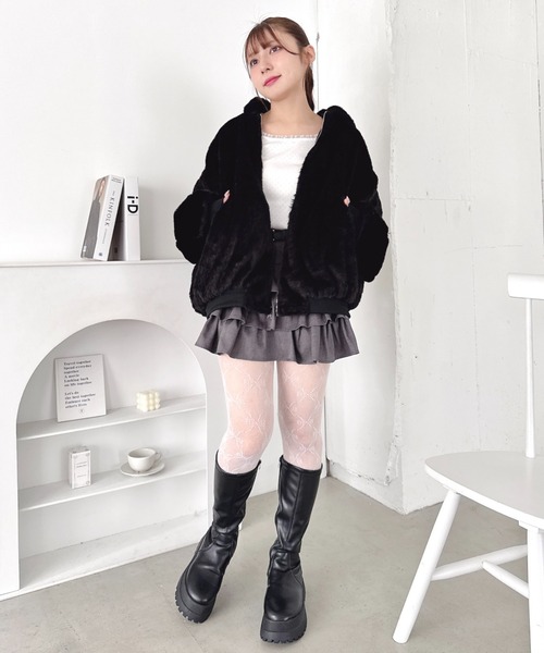 リバーシブル】フェイクファーフーディ2WAYブルゾン｜リバーシブル2WAY