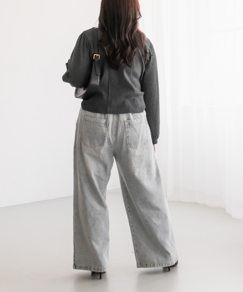 CLETTE（クレット）の「CLETTEオリジナルデコルテベルトハートネック長袖プルオーバー（Tシャツ/カットソー・レディース・チャコールグレー/オフホワイト/ブラック・LL/4L/3L）」の18枚目の写真