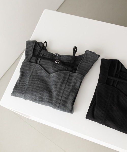 CLETTE（クレット）の「CLETTEオリジナルデコルテベルトハートネック長袖プルオーバー（Tシャツ/カットソー・レディース・チャコールグレー/オフホワイト/ブラック・LL/4L/3L）」の22枚目の写真