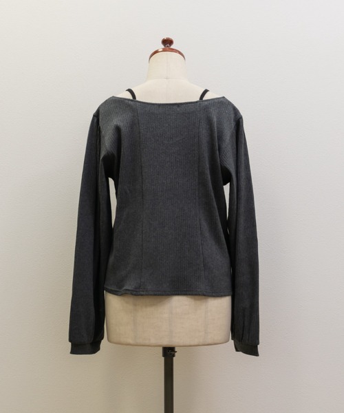 CLETTE（クレット）の「CLETTEオリジナルデコルテベルトハートネック長袖プルオーバー（Tシャツ/カットソー・レディース・チャコールグレー/オフホワイト/ブラック・LL/4L/3L）」の19枚目の写真