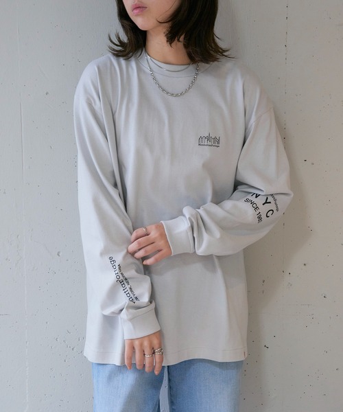 Manhattan Portage(マンハッタンポーテージ)の「【Manhattan Portage】L/S PRINT T-SHIRT MP-M580(Tシャツ/カットソー・レディース・ライトグレー/ホワイト/ブラック・L/M)」の3枚目の写真