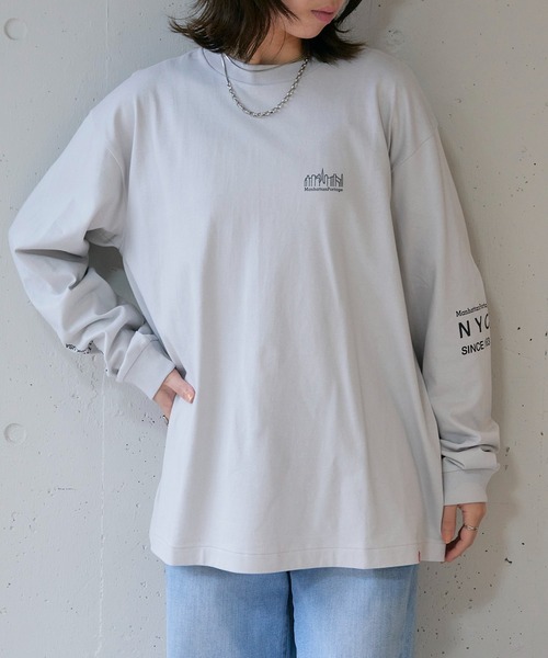 Manhattan Portage(マンハッタンポーテージ)の「【Manhattan Portage】L/S PRINT T-SHIRT MP-M580(Tシャツ/カットソー・レディース・ライトグレー/ホワイト/ブラック・L/M)」の14枚目の写真