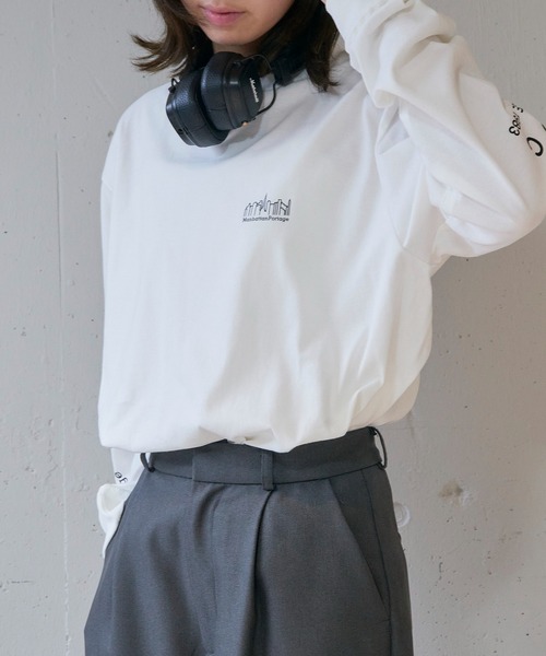 Manhattan Portage(マンハッタンポーテージ)の「【Manhattan Portage】L/S PRINT T-SHIRT MP-M580(Tシャツ/カットソー・レディース・ライトグレー/ホワイト/ブラック・L/M)」の8枚目の写真