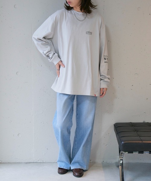 Manhattan Portage(マンハッタンポーテージ)の「【Manhattan Portage】L/S PRINT T-SHIRT MP-M580(Tシャツ/カットソー・レディース・ライトグレー/ホワイト/ブラック・L/M)」の19枚目の写真