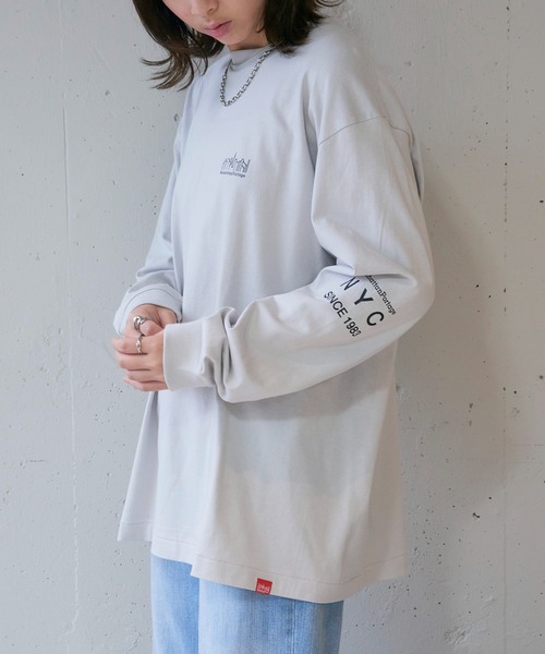 Manhattan Portage(マンハッタンポーテージ)の「【Manhattan Portage】L/S PRINT T-SHIRT MP-M580(Tシャツ/カットソー・レディース・ライトグレー/ホワイト/ブラック・L/M)」の16枚目の写真