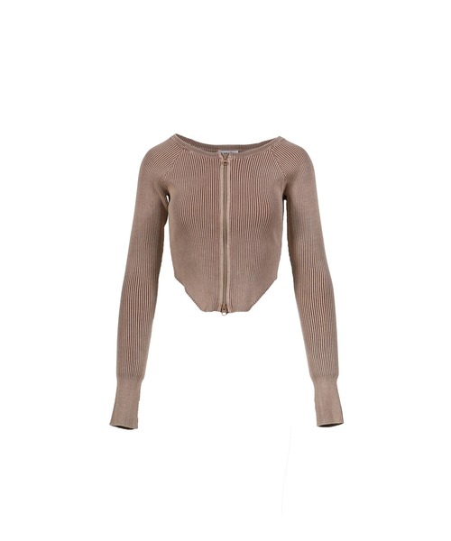 VIVAMUS（ヴィヴァムス）の「BITIER RIB CARDIGAN（カーディガン/ボレロ・レディース・ブラウン・OS）」の2枚目の写真