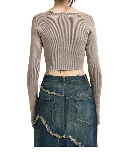 VIVAMUS（ヴィヴァムス）の「BITIER RIB CARDIGAN（カーディガン/ボレロ・レディース・ブラウン・OS）」の3枚目の写真