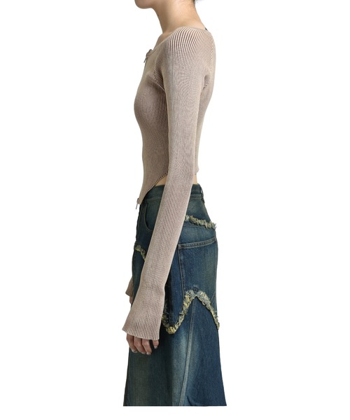 VIVAMUS（ヴィヴァムス）の「BITIER RIB CARDIGAN（カーディガン/ボレロ・レディース・ブラウン・OS）」の5枚目の写真