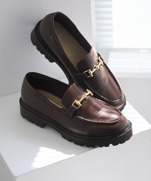 ROPE' PICNIC（ロペピクニック）の「【軽量・晴雨兼用】プラットフォームビットローファー（ローファー・レディース・ブラック/ブラウン系その他・23/23.5/24/24.5）」の2枚目の写真