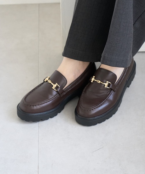 ROPE' PICNIC（ロペピクニック）の「【軽量・晴雨兼用】プラットフォームビットローファー（ローファー・レディース・ブラック/ブラウン系その他・23/23.5/24/24.5）」の6枚目の写真