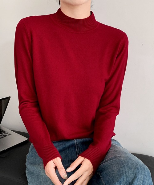 12色展開】ハイネック ニット プルオーバー（ニット/セーター）｜LOWO