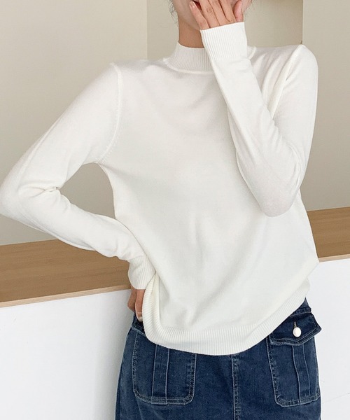 セール】【12色展開】ハイネック ニット プルオーバー（ニット