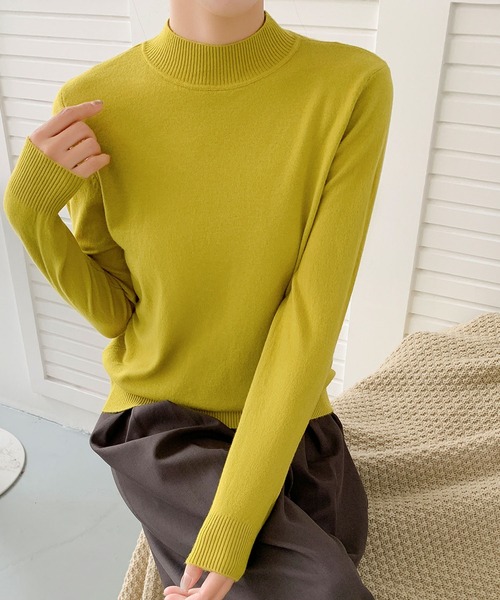 セール】【12色展開】ハイネック ニット プルオーバー（ニット