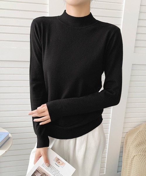 セール】【12色展開】ハイネック ニット プルオーバー（ニット