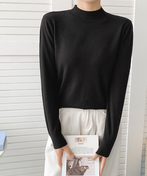 セール】【12色展開】ハイネック ニット プルオーバー（ニット