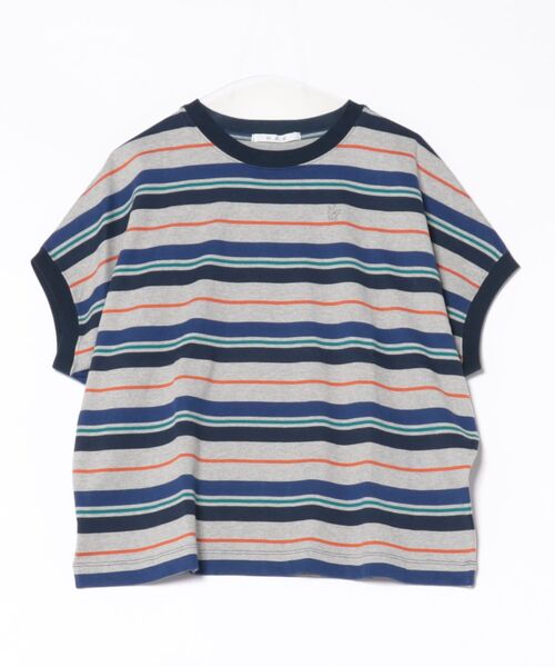 H.A.K(ハク)の「天竺ボーダーTシャツ(Tシャツ/カットソー・レディース・ピンク/杢グレー・FREE)」の1枚目の写真
