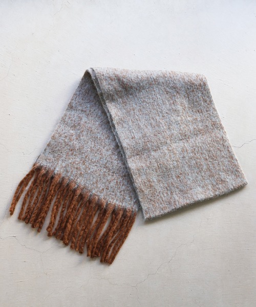 NOISE MAKER（ノイズメーカー）の「バイカラーボリュームフリンジマフラー（マフラー・レディース・ブルー系/ピンク系/グリーン系/ブラウン系/パープル系・FREE）」の13枚目の写真