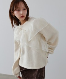 Bab（バブ）の「アシンメトリーフリルニットトップス（ニット/セーター）」