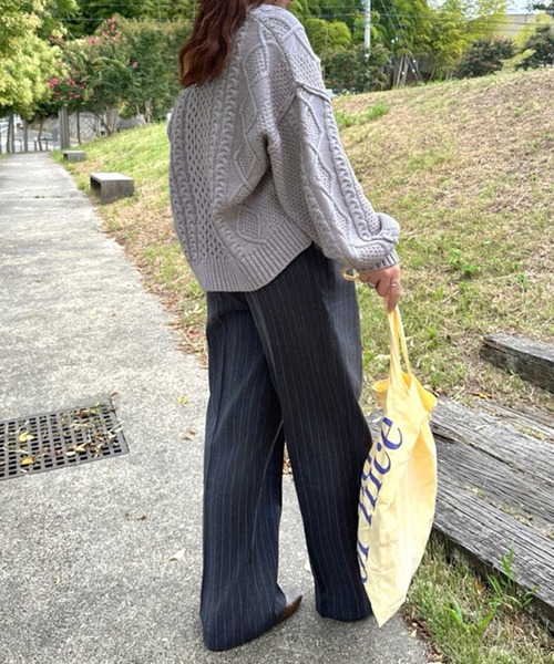 notch.(ノッチ)の「【notch. by KASUMI】 ストライプトラウザーパンツ(その他パンツ・レディース・ブラウン/チャコール/ベージュ・M/L/TM/TL)」の21枚目の写真