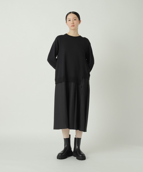 ZUCCa（ズッカ）の「ドッキングスウェット / ワンピース（ワンピース・レディース・ブラック/ネイビー/ボルドー・M size）」の4枚目の写真