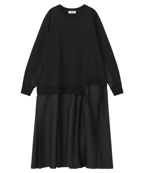 ZUCCa（ズッカ）の「ドッキングスウェット / ワンピース（ワンピース・レディース・ブラック/ネイビー/ボルドー・M size）」の6枚目の写真