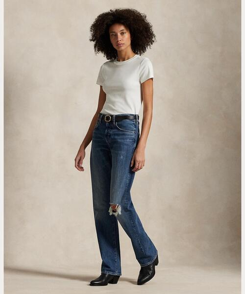 POLO RALPH LAUREN(ポロ ラルフ ローレン)の「ハイライズ リラックス ストレート ジーンズ(デニムパンツ・レディース・ブルー・26S/28S/27S/25S/24S)」の1枚目の写真