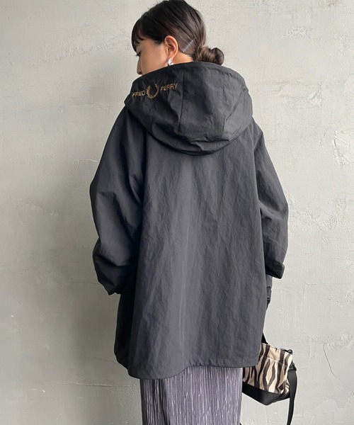 希少　90s フレッドペリー セットアップ ナイロンジャケット　レディース　美品 WEB先行予約】[FRED PERRY/フレッドペリー] 別注 フード刺繍