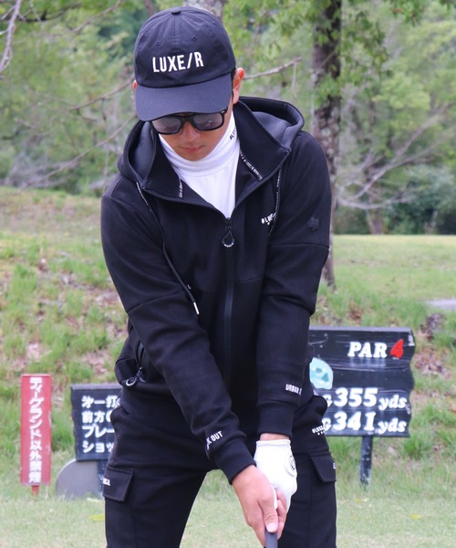 RM)【LUXE/R GOLF】フェイク スエード ジップパーカー（パーカー