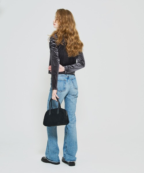 セール】ベロアシャーリングトップス（Tシャツ/カットソー）｜coca