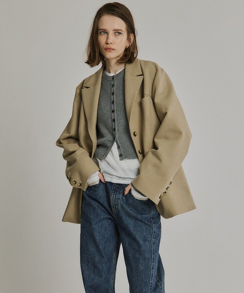 PUBLIC TOKYO（パブリックトウキョウ）の「コットンカシミアクルーカーデ【レイヤードトップスとしても】（カーディガン/ボレロ・レディース・ブラック/アイボリー/レッド/グレー・FREE）」の20枚目の写真