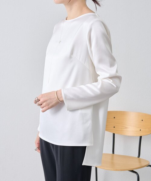 LIVETART（リヴェタート）の「ダブルサテンシンプルブラウス（シャツ/ブラウス・レディース・ホワイト・FREE）」の3枚目の写真