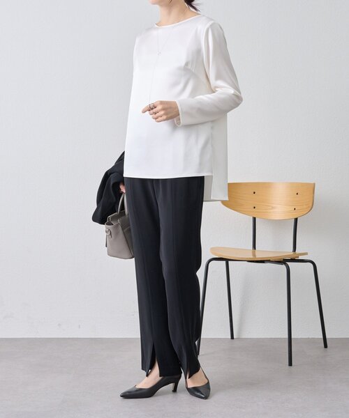 LIVETART（リヴェタート）の「ダブルサテンシンプルブラウス（シャツ/ブラウス・レディース・ホワイト・FREE）」の6枚目の写真