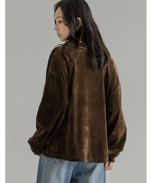 Re:EDIT(リエディ)の「シアーフロッキーベロアプルオーバー(Tシャツ/カットソー・レディース・ブラウン/ブラック/アイボリー/グレー・MEDIUM/LARGE)」の14枚目の写真