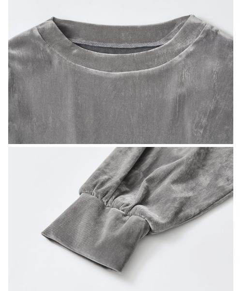 Re:EDIT(リエディ)の「シアーフロッキーベロアプルオーバー(Tシャツ/カットソー・レディース・ブラウン/ブラック/アイボリー/グレー・MEDIUM/LARGE)」の20枚目の写真